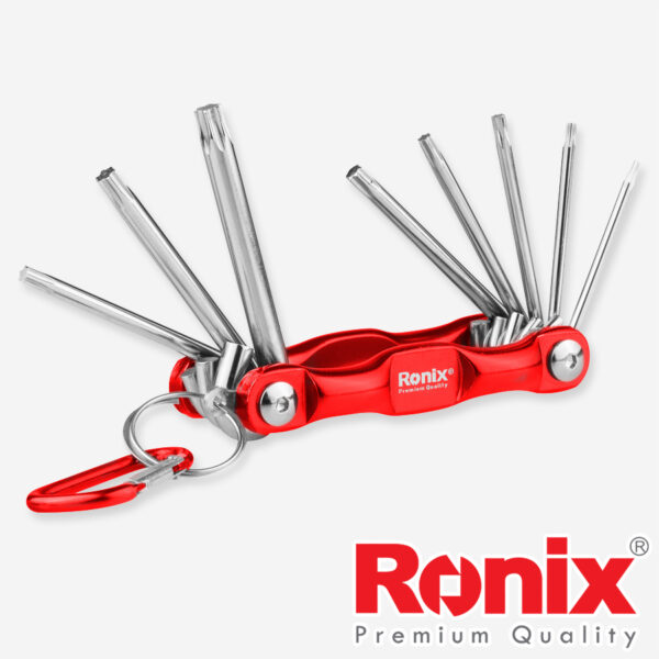 Juego de llaves Torx plegables de aluminio 8 piezas